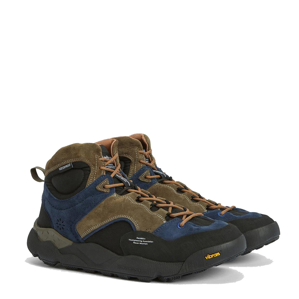 Barbour x Flower Mountain Mountain Back Country Trainer Mid Navy / Olive - Parasol Store