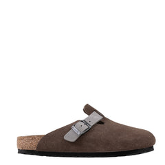 Birkenstock Boston Mixed Leather Reg Fit Concrete Gray - Parasol Store