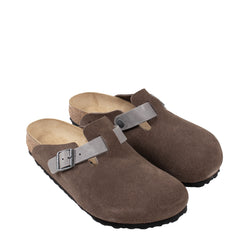 Birkenstock Boston Mixed Leather Reg Fit Concrete Gray - Parasol Store