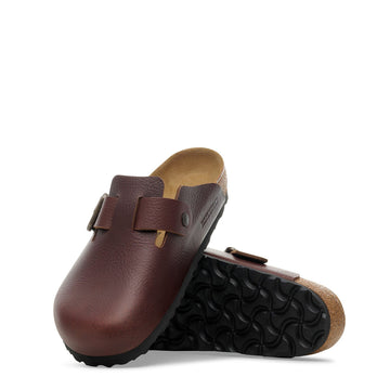 Birkenstock Boston Natural Leather Reg Fit Vintage Wood Roast - Parasol Store