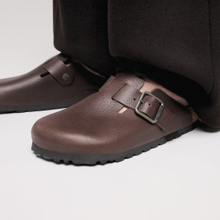 Birkenstock Boston Natural Leather Reg Fit Vintage Wood Roast - Parasol Store