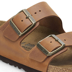 Birkenstock Womens Arizona Oiled Leather Narrow Sandal Cognac - Parasol Store