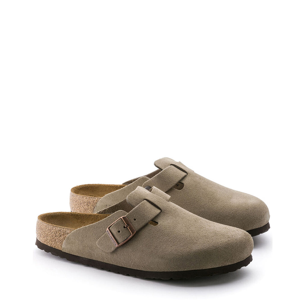 Birkenstock Womens Boston SFB VL Narrow Sandal Taupe - Parasol Store
