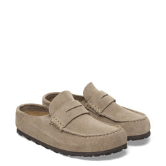 Birkenstock Womens Naples Wrapped Suede Leather Shoe Narrow Fit Taupe