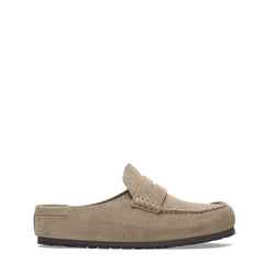 Birkenstock Womens Naples Wrapped Suede Leather Shoe Narrow Fit Taupe
