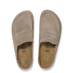 Birkenstock Womens Naples Wrapped Suede Leather Shoe Narrow Fit Taupe