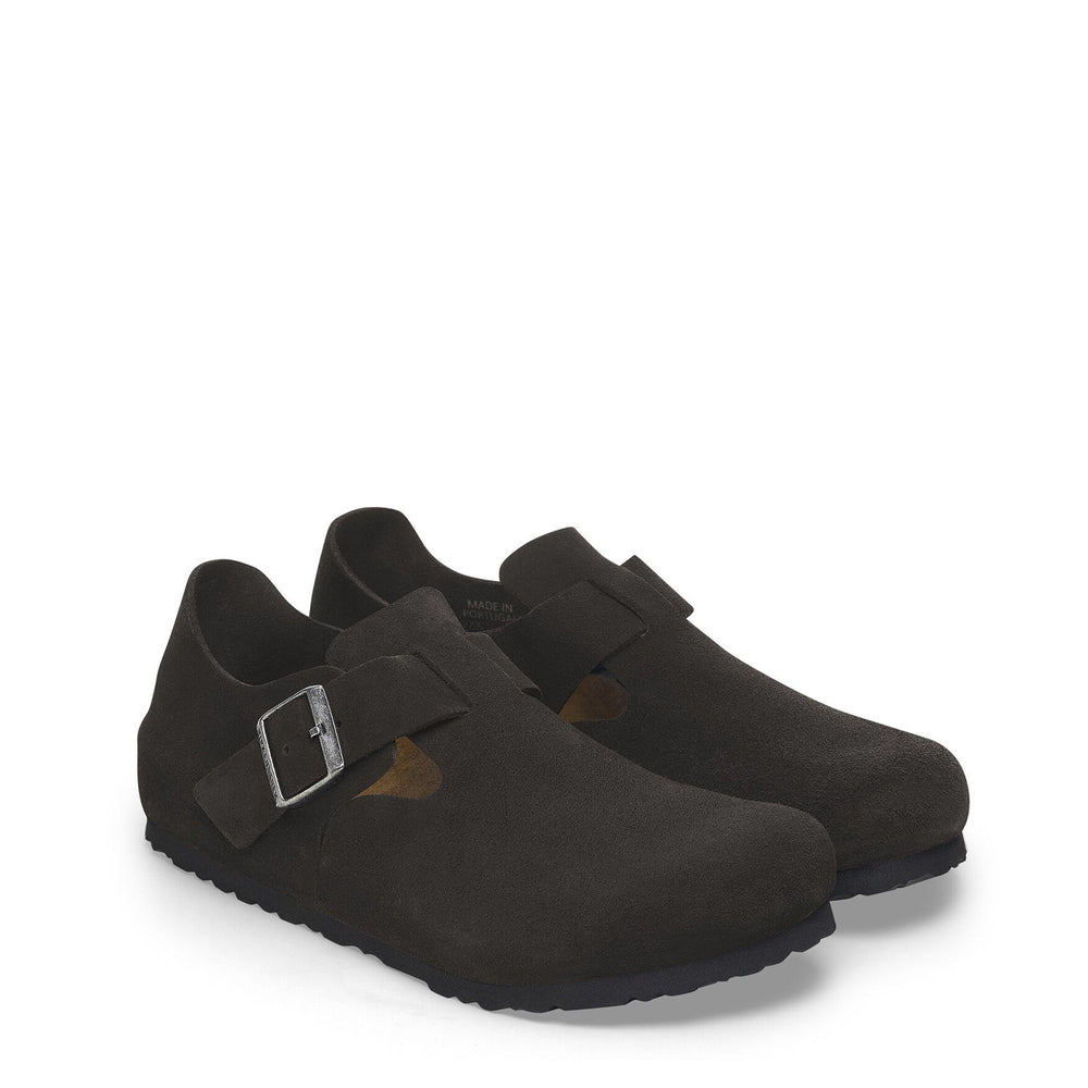 Birkenstock Womens Narrow London Suede Black - Parasol Store