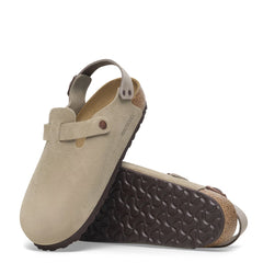 Birkenstock Womens Tokio Suede Leather Clog Narrow Fit Taupe