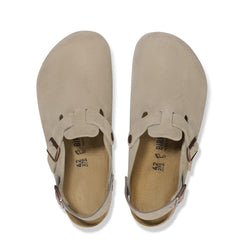 Birkenstock Womens Tokio Suede Leather Clog Narrow Fit Taupe