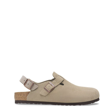 Birkenstock Womens Tokio Suede Leather Clog Taupe