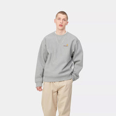 Carhartt WIP American Script Sweat Grey Heather - Parasol Store