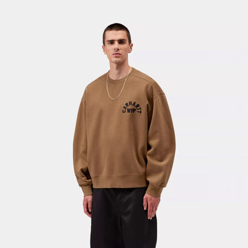 Carhartt WIP Arch Script Sweat Black / Hamilton Brown Stone Washed