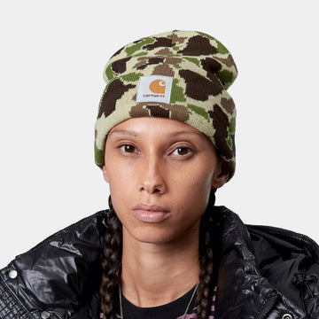 Carhartt WIP Camo Duck Beanie Camo Duck Jacquard Green - Parasol Store