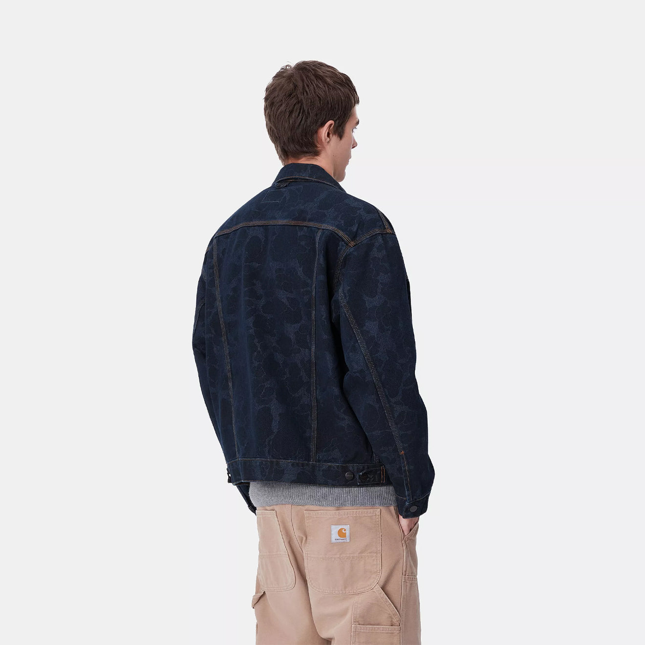 Carhartt WIP Duck Helston Jacket Camo Duck Black Heavy Bleached
