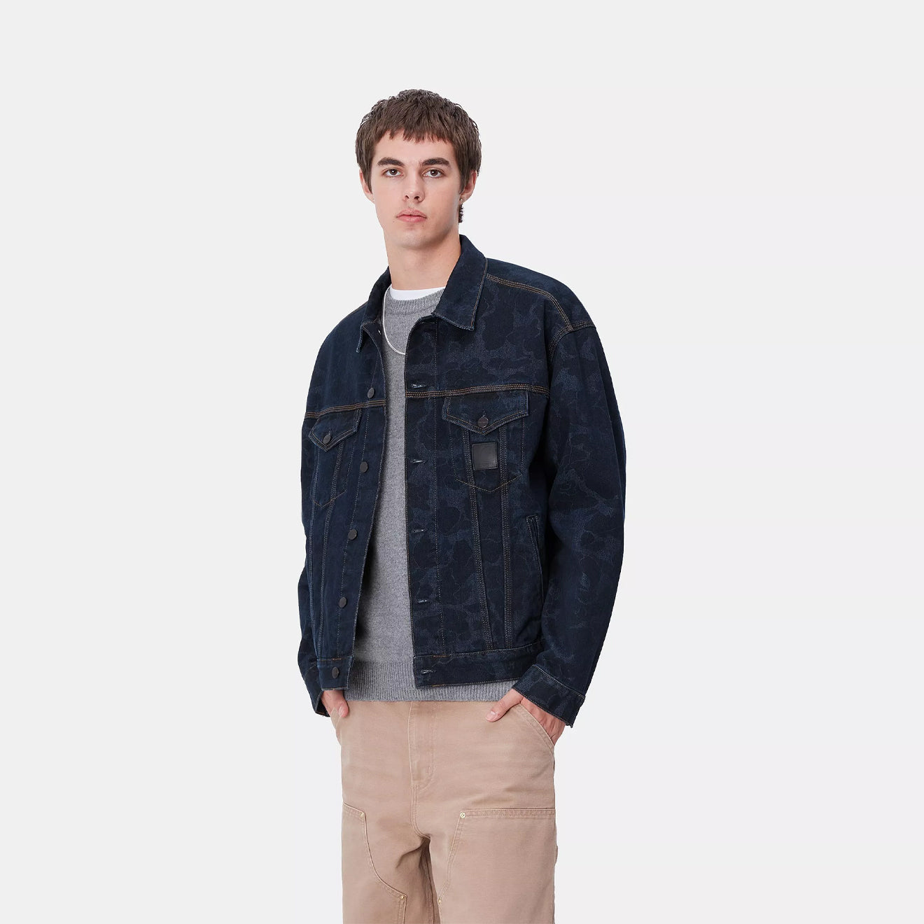 Carhartt WIP Duck Helston Jacket Camo Duck Black Heavy Bleached