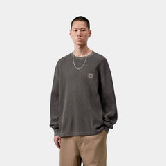 Carhartt WIP L/S Vista Waffle T-Shirt Black Garment Dyed