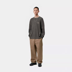 Carhartt WIP L/S Vista Waffle T-Shirt Black Garment Dyed