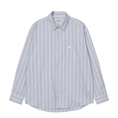 Carhartt WIP L/S Beale Shirt Beale Stripe Gentle Blue / White - Parasol Store