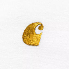 Carhartt WIP L/S Chase T-Shirt White / Gold - Parasol Store