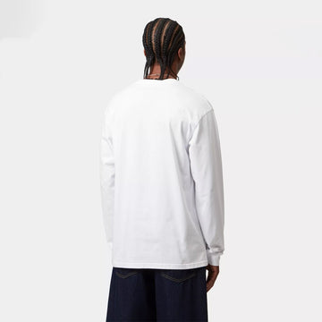 Carhartt WIP L/S Chase T-Shirt White / Gold - Parasol Store