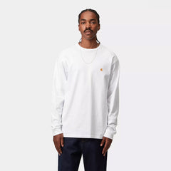 Carhartt WIP L/S Chase T-Shirt White / Gold - Parasol Store