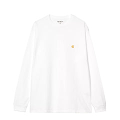 Carhartt WIP L/S Chase T-Shirt White / Gold - Parasol Store