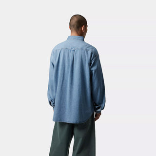 Carhartt WIP L/S Lucas Shirt Blue Bleached - Parasol Store