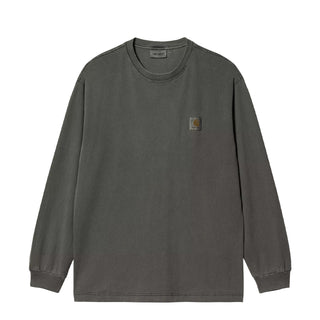 Carhartt WIP L/S Nelson T-Shirt Black Garment Dyed - Parasol Store