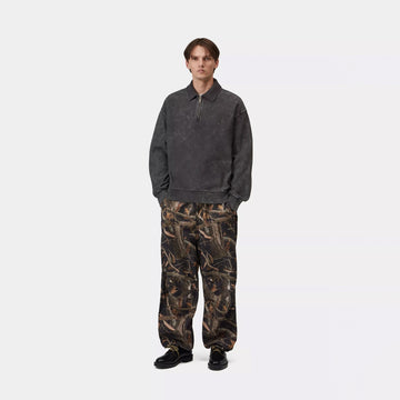 Carhartt WIP Lambert Polo Sweat Black Moon Wash
