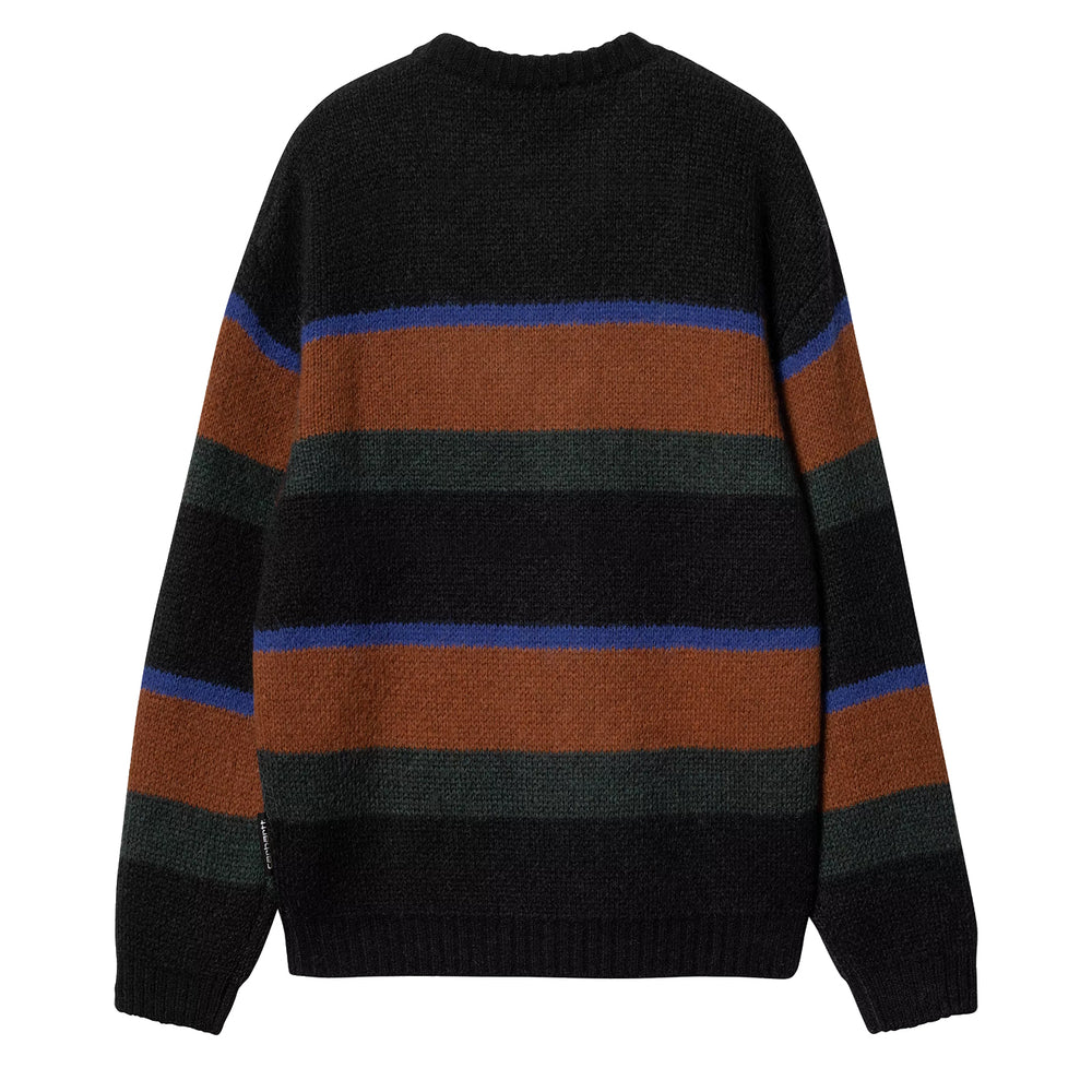 Carhartt WIP Merton Sweater Sundling Stripe Deep H Brown - Parasol Store