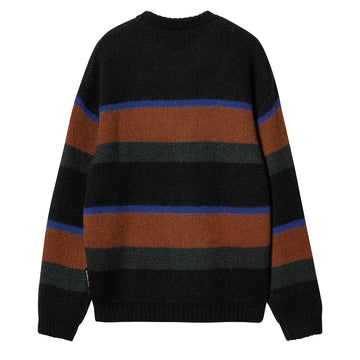 Carhartt WIP Merton Sweater Sundling Stripe Deep H Brown - Parasol Store