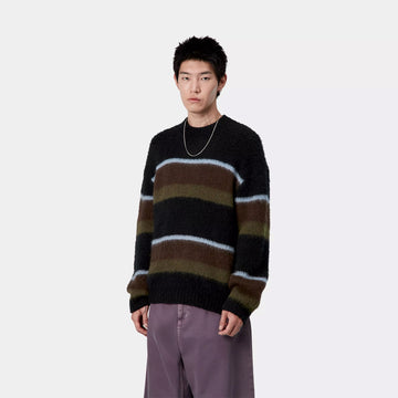 Carhartt WIP Merton Sweater Sundling Stripe Palisander - Parasol Store