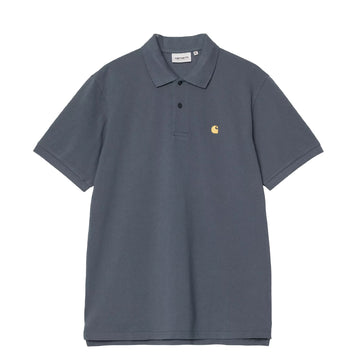 Carhartt WIP S/S Chase Pique Polo Cozy Blue / Gold