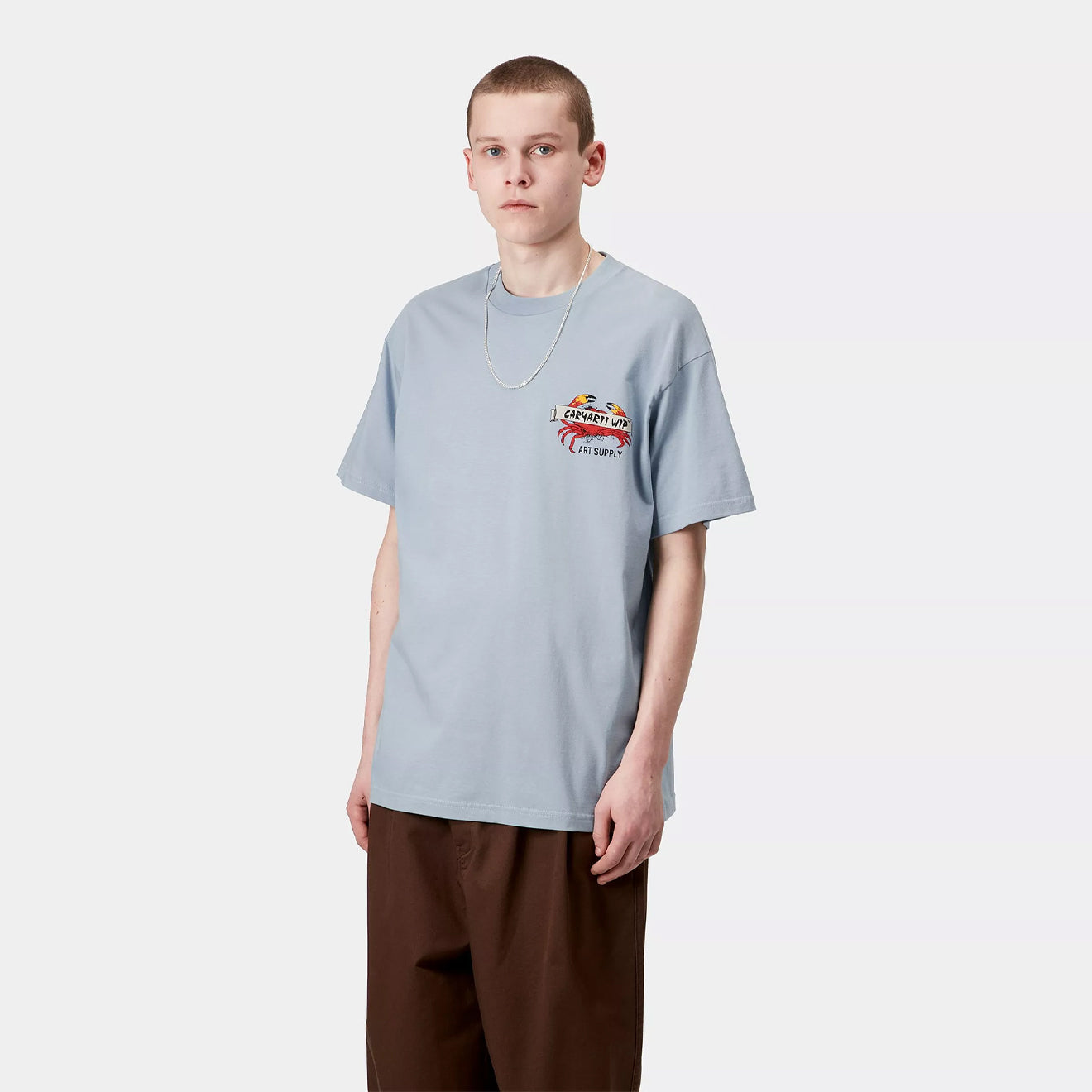 Carhartt WIP S/S Crab Paint T-Shirt Frosted Blue - Parasol Store