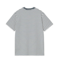 Carhartt WIP S/S Ezra Pocket T-Shirt Stripe Cozy Blue / Wax - Parasol Store