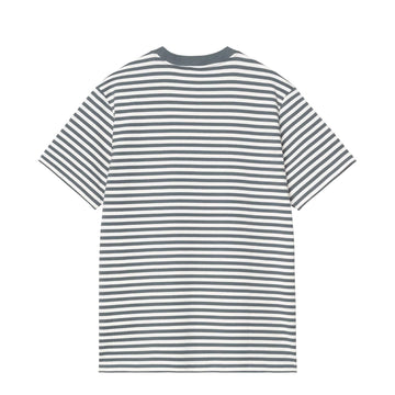 Carhartt WIP S/S Ezra Pocket T-Shirt Stripe Cozy Blue / Wax