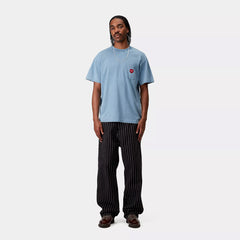 Carhartt WIP S/S Ingo Pocket T-Shirt Light Blue Garment Dyed - Parasol Store