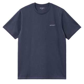 Carhartt WIP Script Embroidery T-Shirt Air Force Blue / White - Parasol Store
