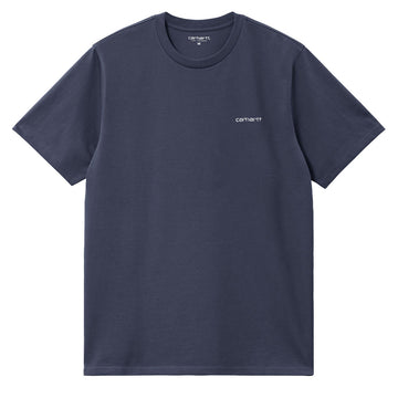 Carhartt WIP Script Embroidery T-Shirt Air Force Blue / White - Parasol Store