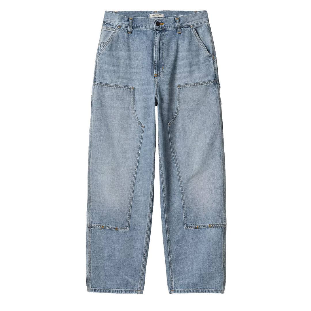 Carhartt WIP Womens Brandon Double Knee Pant Blue Burst Washed - Parasol Store