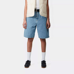 Carhartt WIP Womens Brandon Short Blue Stone Bleached - Parasol Store