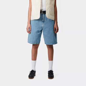 Carhartt WIP Womens Brandon Short Blue Stone Bleached - Parasol Store