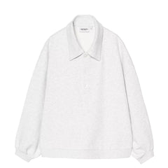 Carhartt WIP Womens Brenta Polo Sweat Ash Heather / White Heavy Stone Wash