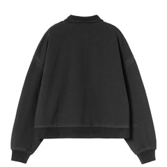 Carhartt WIP Womens Brenta Polo Sweat Black / White Heavy Stone Wash