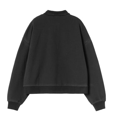 Carhartt WIP Womens Brenta Polo Sweat Black / White Heavy Stone Wash