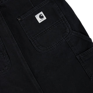 Carhartt WIP Womens Double Knee Skirt Black Stone Washed - Parasol Store