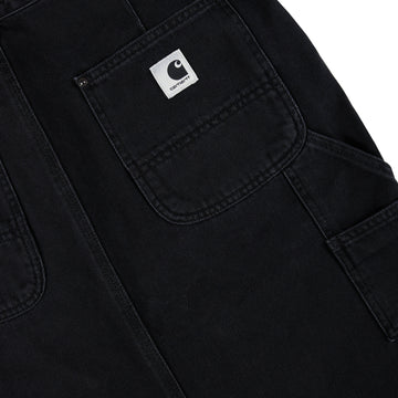 Carhartt WIP Womens Double Knee Skirt Black Stone Washed - Parasol Store
