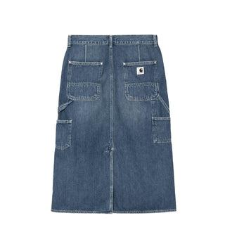 Carhartt WIP Womens Double Knee Skirt Blue Dark Used Wash