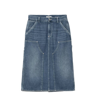 Carhartt WIP Womens Double Knee Skirt Blue Dark Used Wash