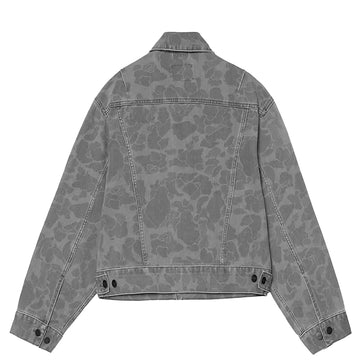 Carhartt WIP Womens Duck Orell Jacket Camo Duck Black Heavy Bleached - Parasol Store